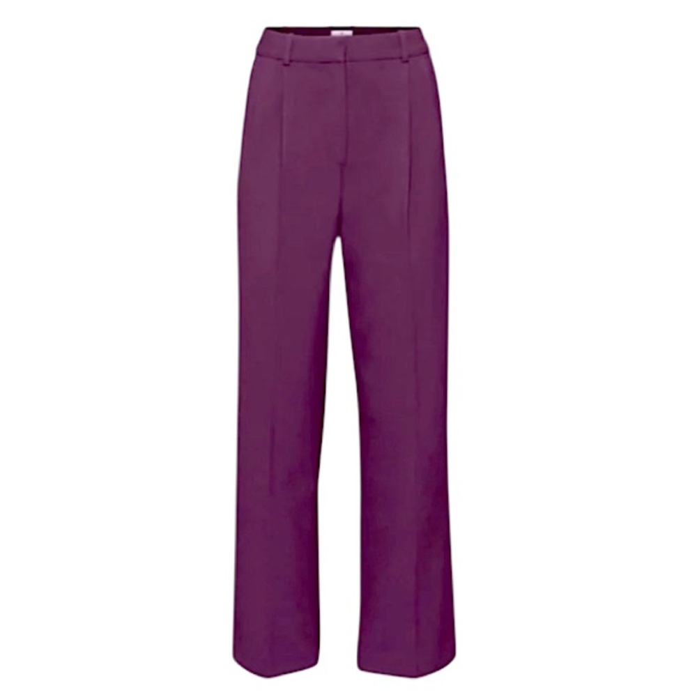 Aritzia Babaton Pleated Pant Wide Leg Trouser in Purple size 2